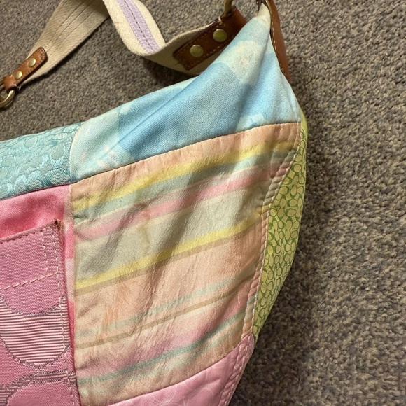 Coach Hampton Pastel Patchwork Signature Print Hobo Bag Colorful SpringSummer - Picture 5 of 6